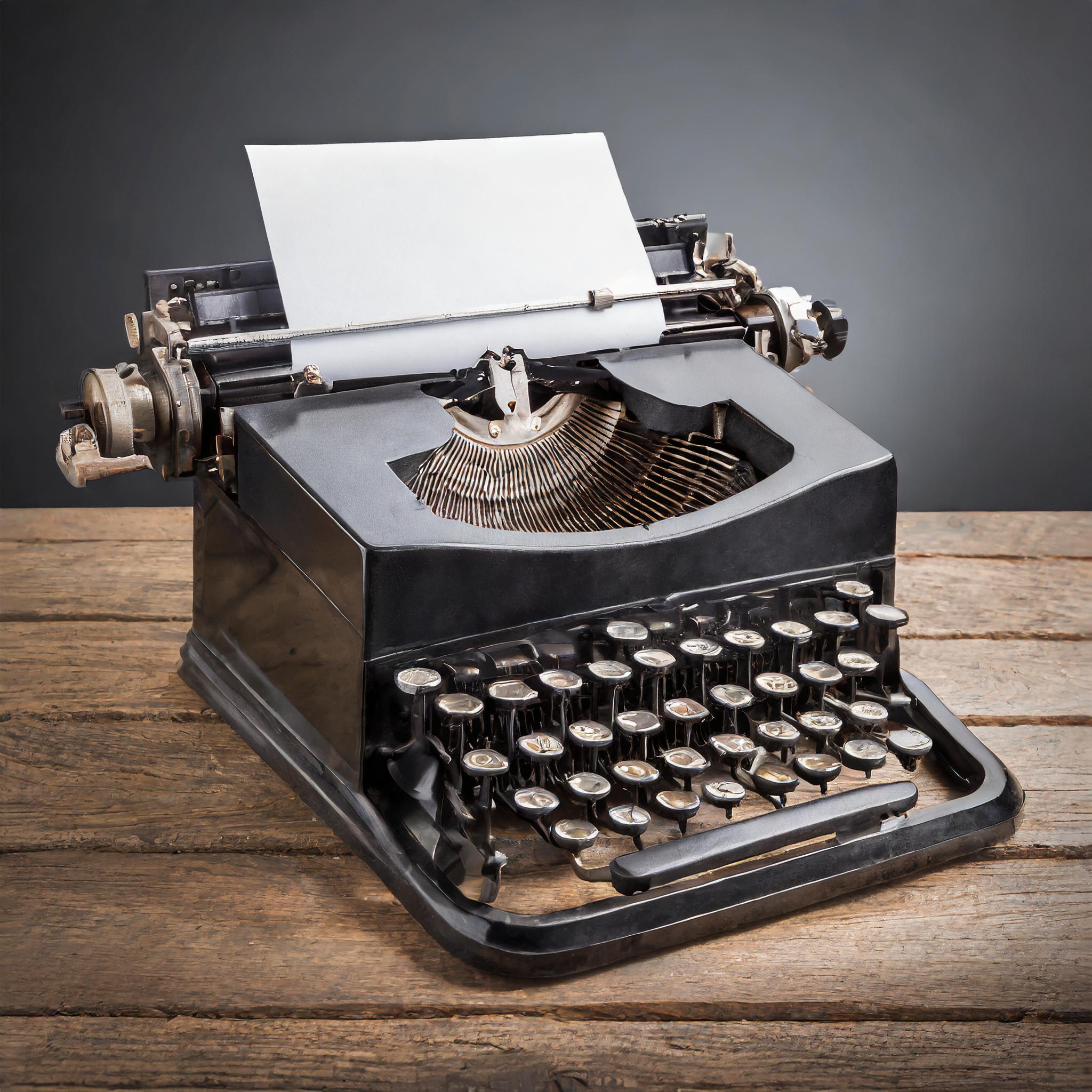 Firefly an old fashioned black typewriter with a sheet of paper in it 67832